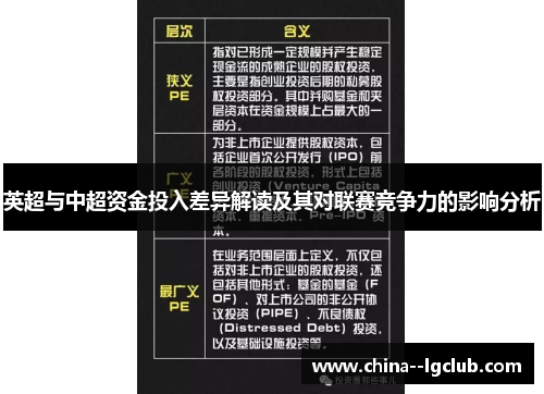 英超与中超资金投入差异解读及其对联赛竞争力的影响分析 英超与中超资金投入差异解读及其对联赛竞争力的影响分析