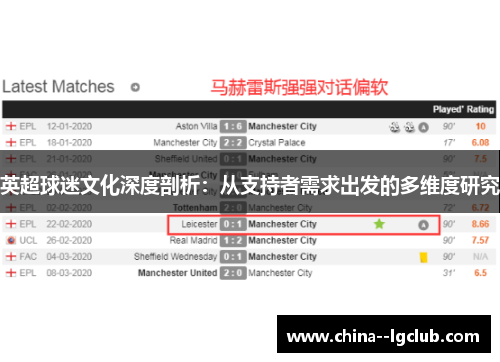 英超球迷文化深度剖析：从支持者需求出发的多维度研究